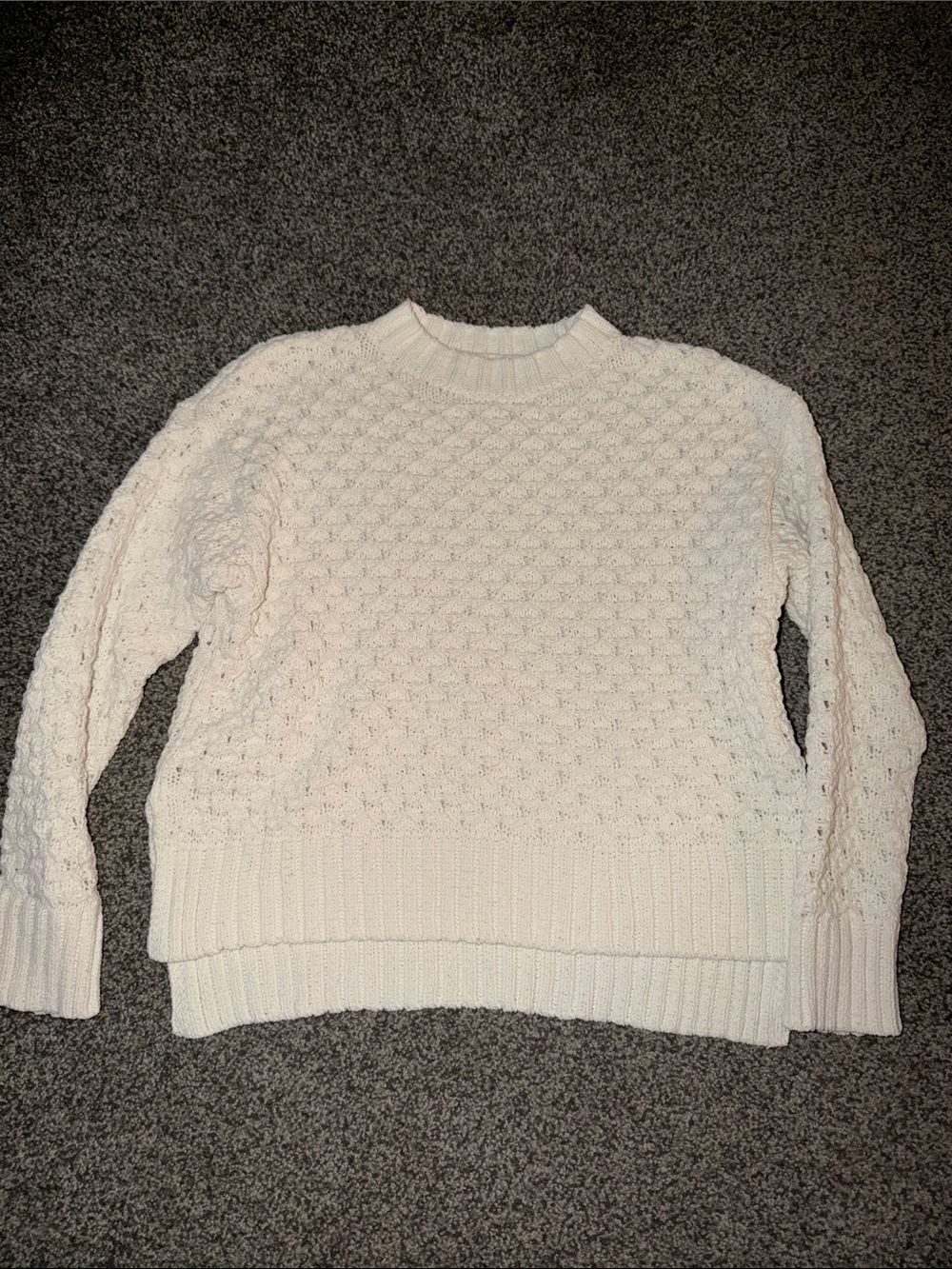 a new day Cream Cable-Knit Crewneck Sweater